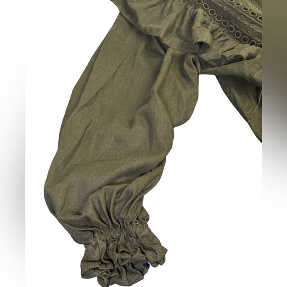 Farm Rio Black Lace Ruffle Long Sleeve V-Neck Jumpsuit Size XS - Picture 11 of 11